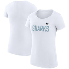 San Jose Sharks G-III 4Her by Carl Banks Women's Super-Slim Fit Lightweight Dot Print Team T-Shirt White