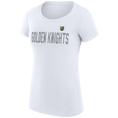 Vegas Golden Knights G-III 4Her by Carl Banks Women's Super-Slim Fit Lightweight Dot Print Team T-Shirt White