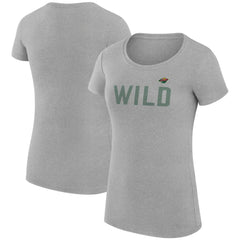 Minnesota Wild G-III 4Her by Carl Banks Women's Super-Slim Fit Lightweight Dot Print Team T-Shirt Heather Gray