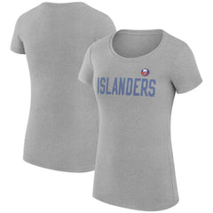 New York Islanders G-III 4Her by Carl Banks Women's Super-Slim Fit Lightweight Dot Print Team T-Shirt Heather Gray