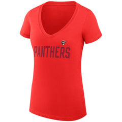 Florida Panthers G-III 4Her by Carl Banks Women's Super-Slim Fit Lightweight Dot Print Team V-Neck T-Shirt Red