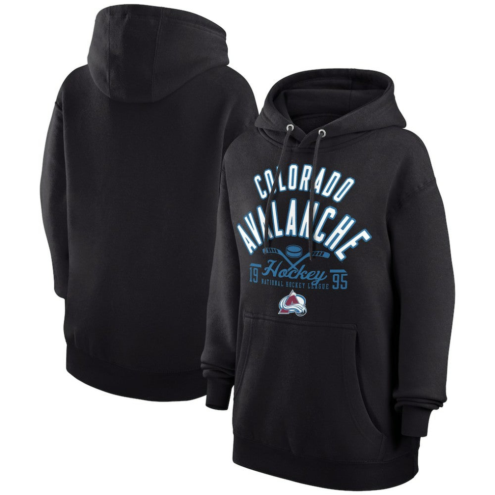 Colorado Avalanche Starter Puck Pullover Hoodie Black