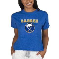 Buffalo Sabres Concepts Sport Women's Tri-Blend Mainstream Terry Short Sleeve Sweatshirt Top Royal