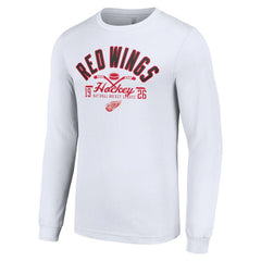 Detroit Red Wings Starter Puck Long Sleeve T-Shirt White