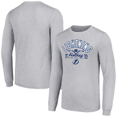Tampa Bay Lightning Starter Puck Long Sleeve T-Shirt Heather Gray