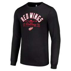 Detroit Red Wings Starter Puck Long Sleeve T-Shirt Black