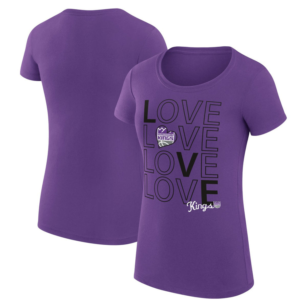 Sacramento Kings G-III 4Her by Carl Banks Women's Super-Slim Fit Lightweight Basketball Love T-Shirt - Purple sale