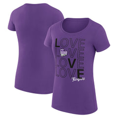 Sacramento Kings G-III 4Her by Carl Banks Women's Super-Slim Fit Lightweight Basketball Love T-Shirt - Purple sale