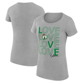 Boston Celtics G-III 4Her by Carl Banks Women's Super-Slim Fit Lightweight Basketball Love T-Shirt - Heather Gray for sale
