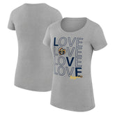 Denver Nuggets G-III 4Her by Carl Banks Women's Super-Slim Fit Lightweight Basketball Love T-Shirt sale - Heather Gray online