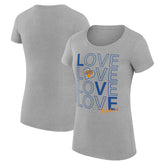 New York Knicks G-III 4Her by Carl Banks Women's Super-Slim Fit Lightweight Basketball Love T-Shirt - Heather Gray for sale