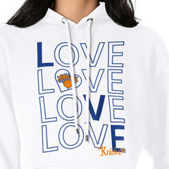 New York Knicks G-III 4Her by Carl Banks Women's Basketball Love Fleece Pullover Hoodie - White for sale