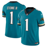 Travis Etienne Jacksonville Jaguars Prowler Throwback Vapor F.U.S.E. Limited Jersey - Teal | Nike on sale