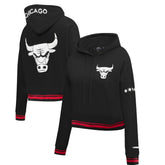 Chicago Bulls Pro Standard Women's 2023/24 City Edition Cropped Pullover Hoodie - Black cheap