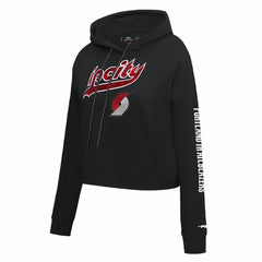 Portland Trail Blazers Pro Standard Women's 2023/24 City Edition Cropped Pullover Hoodie - Black shop