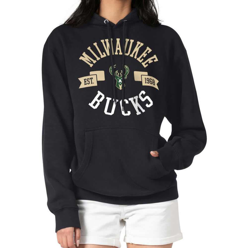 Milwaukee Bucks G-III 4Her by Carl Banks Women's City Pullover Hoodie - Black on sale