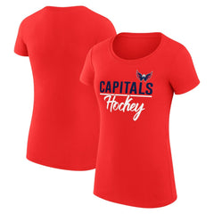 Washington Capitals G-III 4Her by Carl Banks Women's Super-Slim Fit Lightweight Team Sport T-Shirt Red