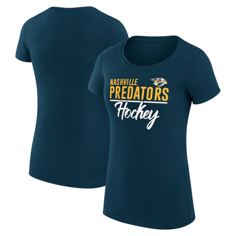 Nashville Predators G-III 4Her by Carl Banks Women's Super-Slim Fit Lightweight Team Sport T-Shirt Navy