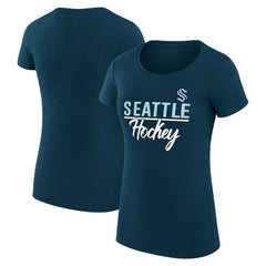 Seattle Kraken G-III 4Her by Carl Banks Women's Super-Slim Fit Lightweight Team Sport T-Shirt Navy