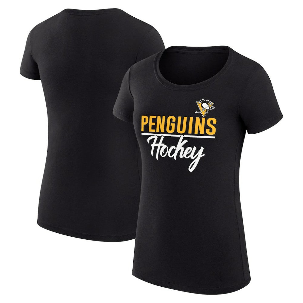 Pittsburgh Penguins G-III 4Her by Carl Banks Women's Super-Slim Fit Lightweight Team Sport T-Shirt Black