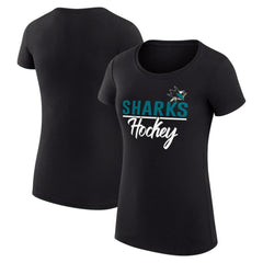 San Jose Sharks G-III 4Her by Carl Banks Women's Super-Slim Fit Lightweight Team Sport T-Shirt Black