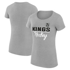 Los Angeles Kings G-III 4Her by Carl Banks Women's Super-Slim Fit Lightweight Team Sport T-Shirt Gray