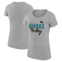 San Jose Sharks G-III 4Her by Carl Banks Women's Super-Slim Fit Lightweight Team Sport T-Shirt Gray