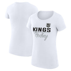 Los Angeles Kings G-III 4Her by Carl Banks Women's Super-Slim Fit Lightweight Team Sport T-Shirt White