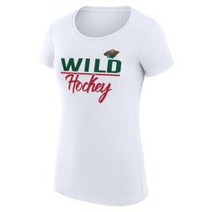 Minnesota Wild G-III 4Her by Carl Banks Women's Super-Slim Fit Lightweight Team Sport T-Shirt White