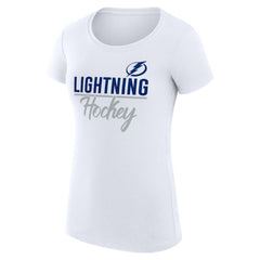 Tampa Bay Lightning G-III 4Her by Carl Banks Women's Super-Slim Fit Lightweight Team Sport T-Shirt White