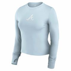Atlanta Braves Women's Studio Fitted Long Sleeve Gym Top - Light Blue
