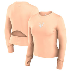 San Francisco Giants Women's Studio Fitted Long Sleeve Gym Top - Pink