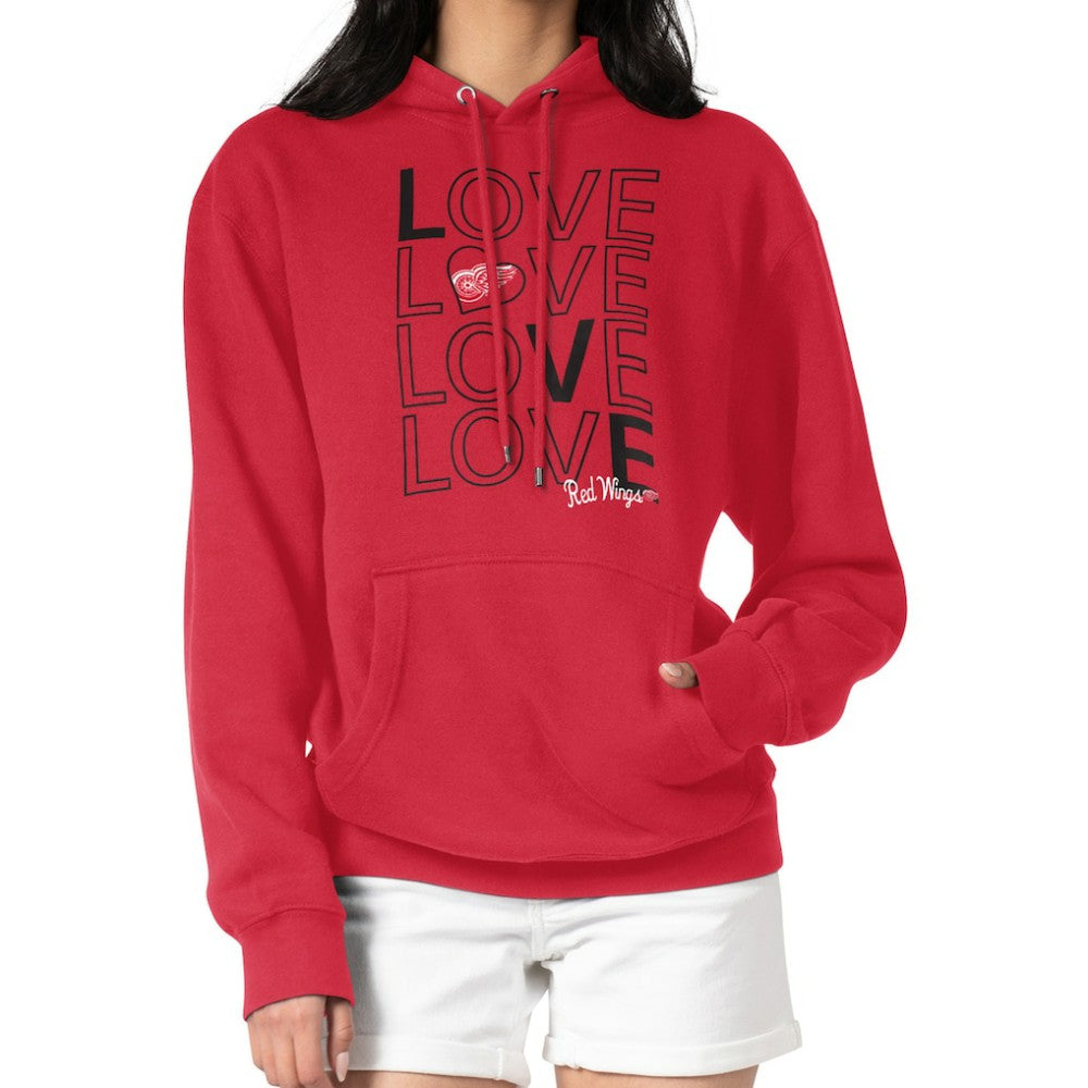 Detroit Red Wings G-III 4Her by Carl Banks Women's Hockey Love Fleece Pullover Hoodie Red