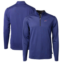 Buffalo Bills Cutter & Buck Virtue Eco Pique Micro Stripe Recycled Quarter-Zip Pullover Top - Royal/Black discount