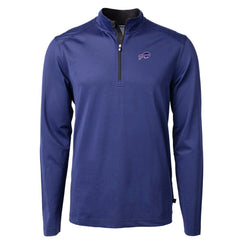 Buffalo Bills Cutter & Buck Virtue Eco Pique Micro Stripe Recycled Quarter-Zip Pullover Top - Royal/Black discount