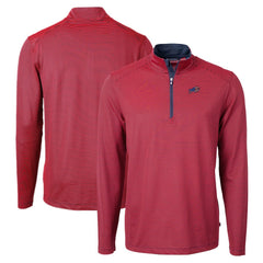 Buffalo Bills Cutter & Buck Virtue Eco Pique Micro Stripe Recycled Quarter-Zip Pullover Top - Red/Navy online