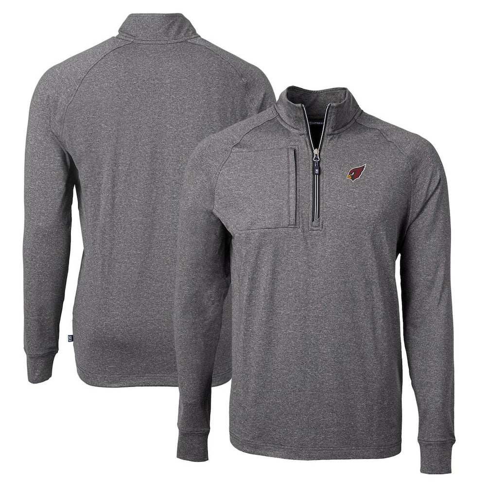 Arizona Cardinals Cutter & Buck Adapt Eco Knit Quarter-Zip Pullover Top - Heather Black sale