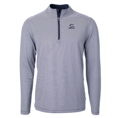 Chicago Bears Cutter & Buck Virtue Eco Pique Micro Stripe Recycled Quarter-Zip Pullover Top - Navy/White sale