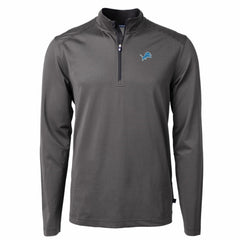 Detroit Lions Cutter & Buck Virtue Eco Pique Micro Stripe Recycled Quarter-Zip Pullover Top - Black/Gray discount