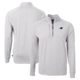 Carolina Panthers Cutter & Buck Adapt Eco Knit Quarter-Zip Pullover Top - Heather Gray outlet