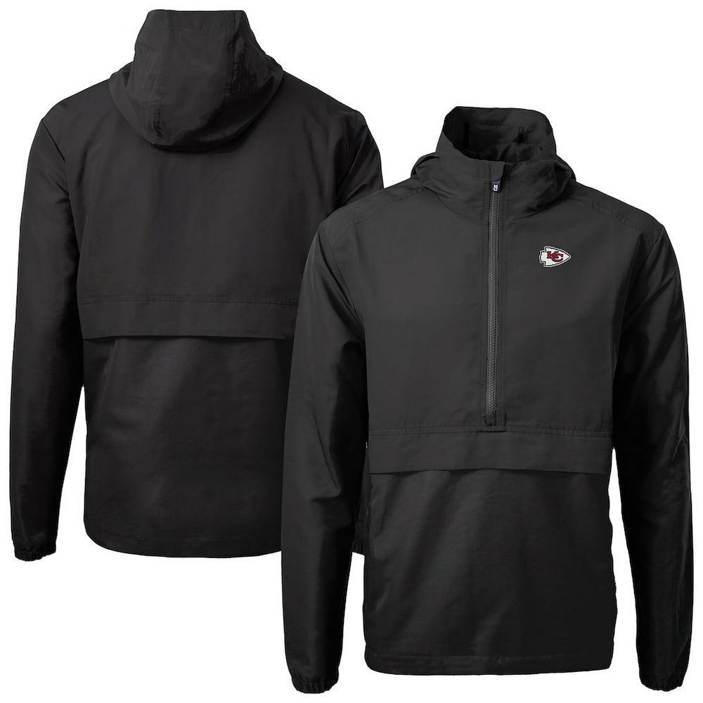 Kansas City Chiefs Cutter & Buck Charter Eco Recycled Anorak Half-Zip Jacket - Black online