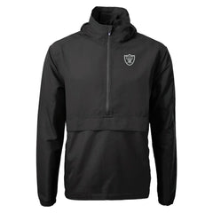 Las Vegas Raiders Cutter & Buck Charter Eco Recycled Anorak Half-Zip Jacket - Black for sale