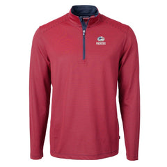 Green Bay Packers Cutter & Buck Virtue Eco Pique Micro Stripe Recycled Quarter-Zip Pullover Top - Red/Navy cheap