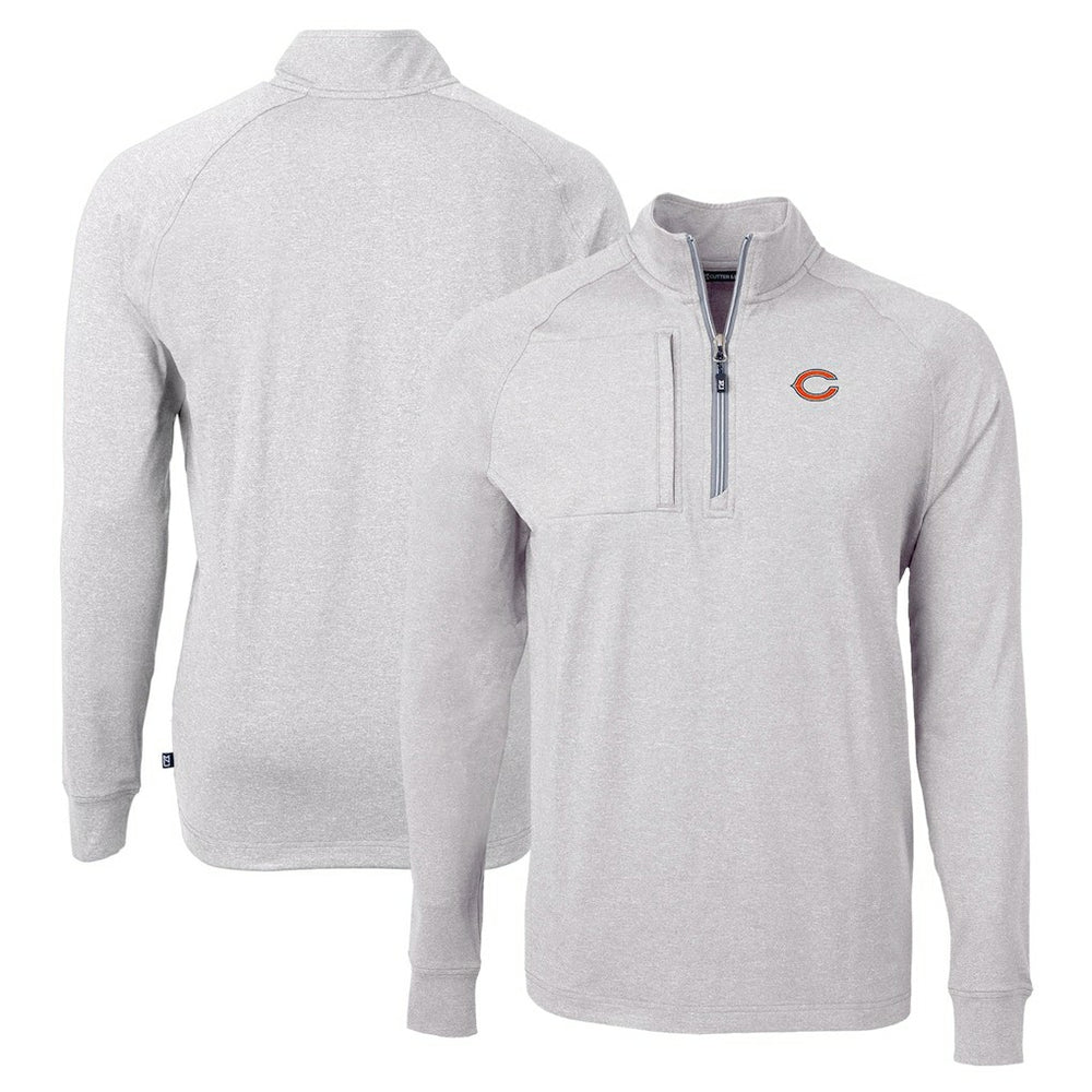 Chicago Bears Cutter & Buck Adapt Eco Knit Quarter-Zip Pullover Top - Heather Gray outlet