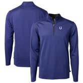 Indianapolis Colts Cutter & Buck Virtue Eco Pique Micro Stripe Recycled Quarter-Zip Pullover Top - Royal/Black online