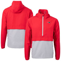 New England Patriots Cutter & Buck Charter Eco Recycled Anorak Half-Zip Jacket - Red on sale