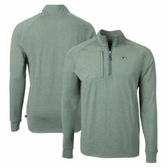 Green Bay Packers Cutter & Buck Adapt Eco Knit Quarter-Zip Pullover Top - Heather Green cheap