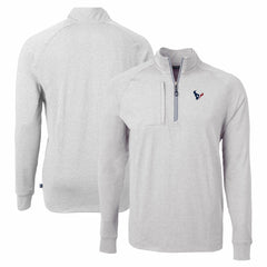 Houston Texans Cutter & Buck Adapt Eco Knit Quarter-Zip Pullover Top - Heather Gray cheap