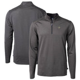 New Orleans Saints Cutter & Buck Virtue Eco Pique Micro Stripe Recycled Quarter-Zip Pullover Top - Black/Gray for sale