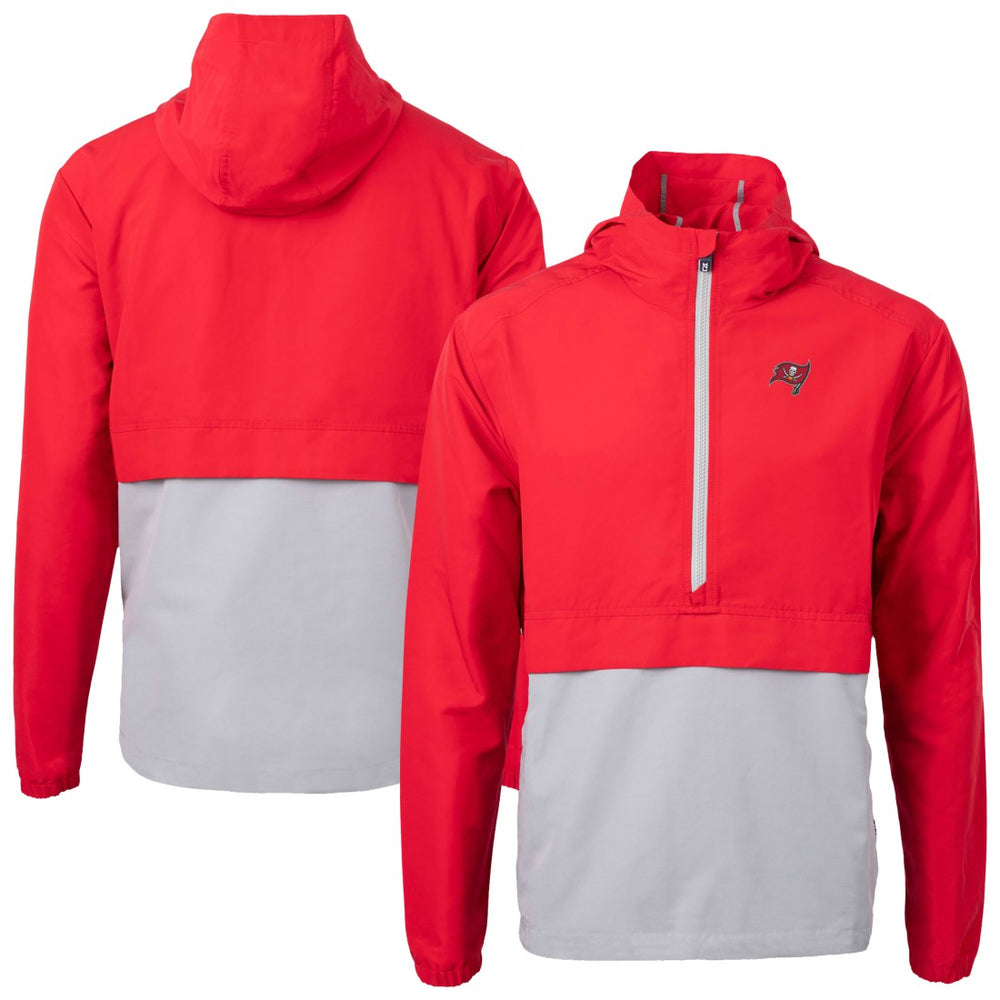 Tampa Bay Buccaneers Cutter & Buck Charter Eco Recycled Anorak Half-Zip Jacket - Red on sale